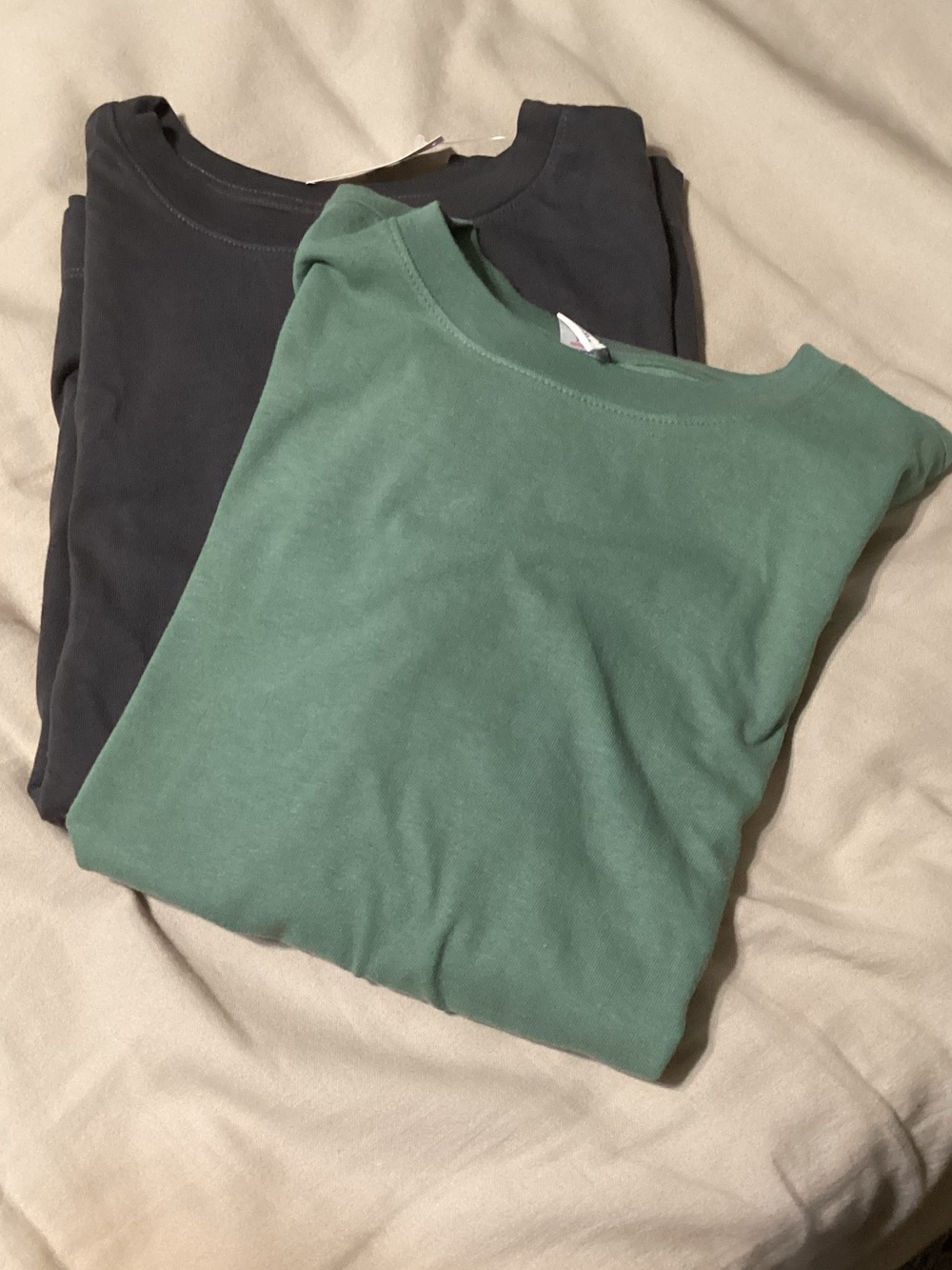 Old Navy Crewneck Tees in Charcoal and Mint Green